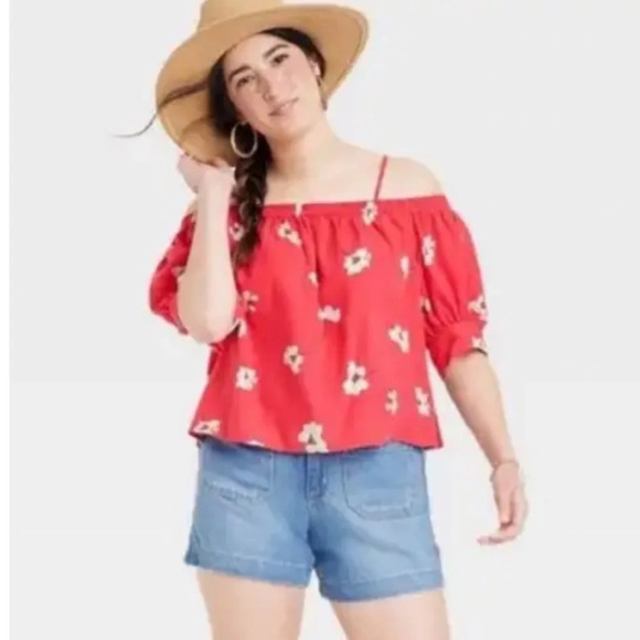 NWT UNIVERSAL THREAD FLORAL LINEN BLOUSE - Picture 1 of 5